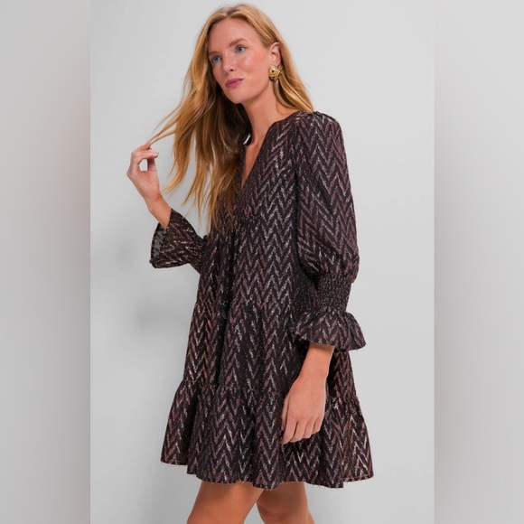 TUCKERNUCK Pomander Place Metallic Ikat Kenzo Dress NWT Size XS - Picture 2 of 16